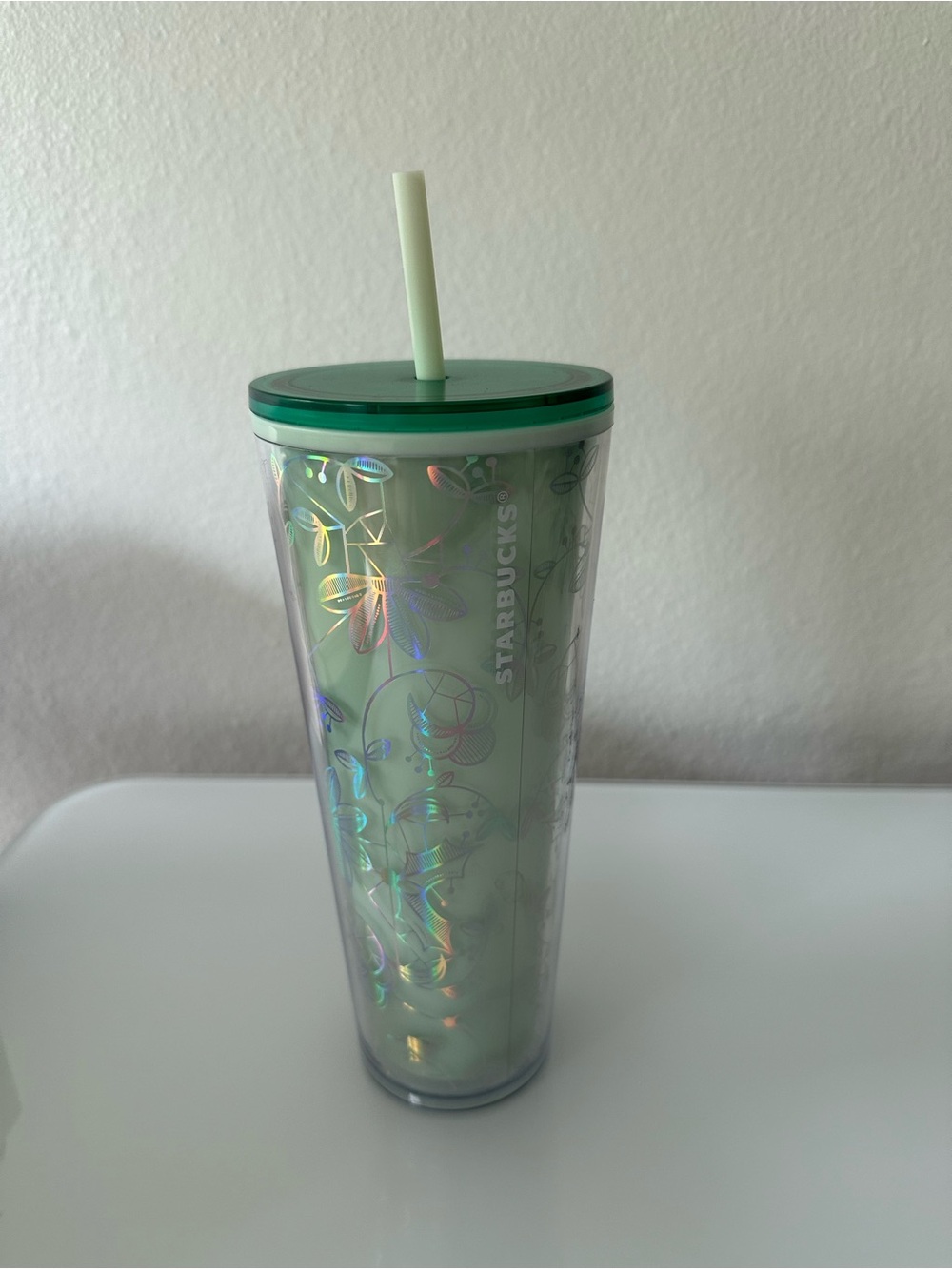Starbucks 2022 holiday mint winter woodland color change tumbler 24 oz. NWT.